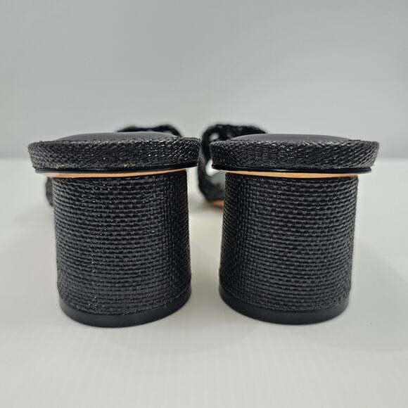 NEW Marc Fisher LTD Jazmine Sandal Womens 9 Black Woven Slide Mule Slip On Heel - Picture 8 of 12